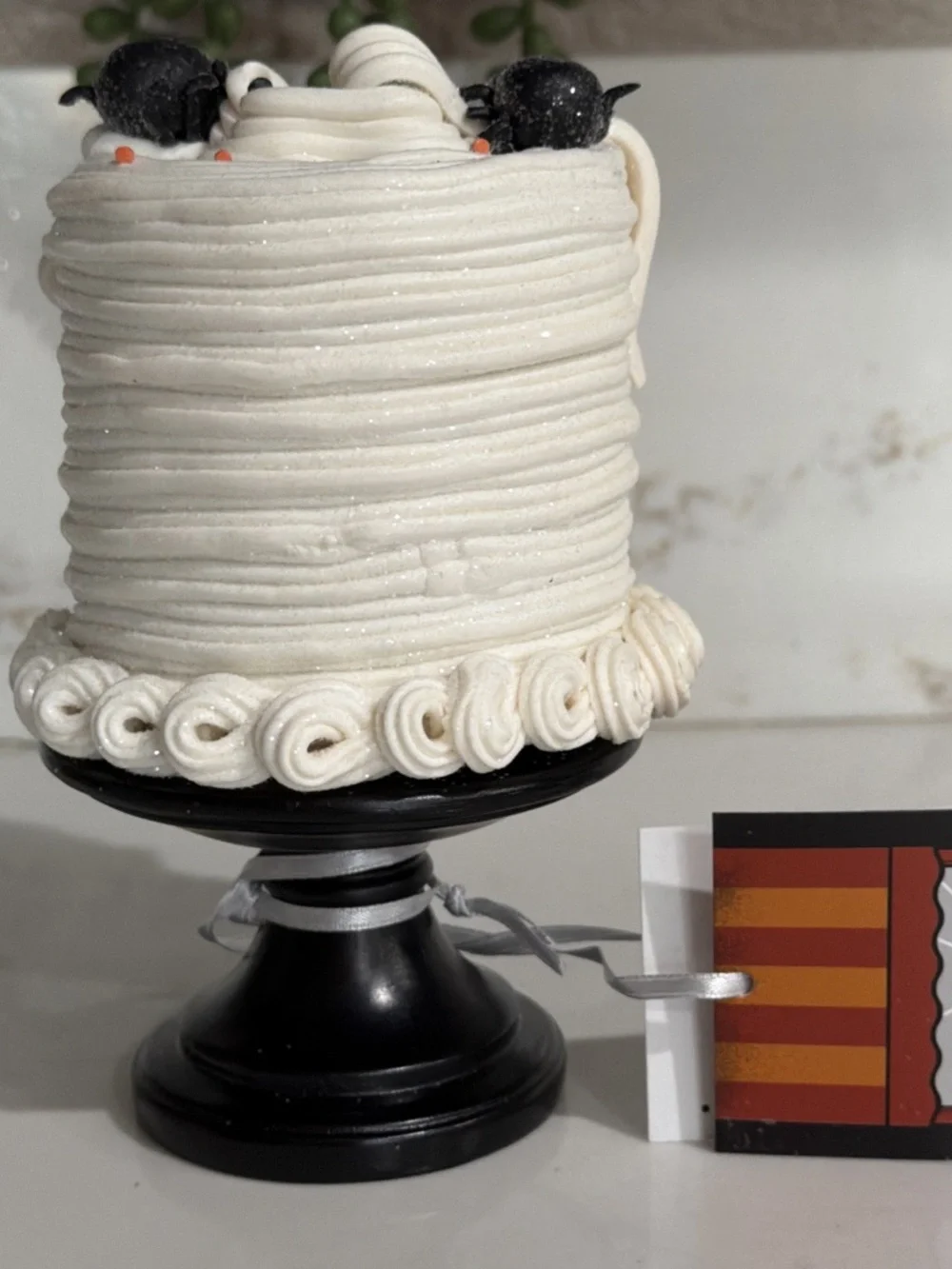 Sweet Treats Halloween Glittered Mini MUMMY Cake on Stand 6”